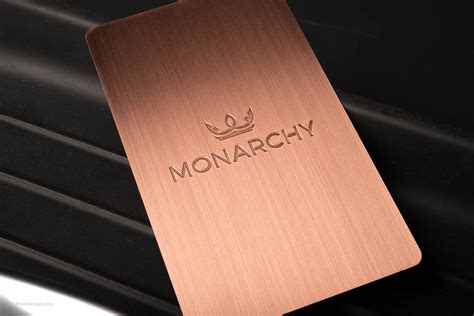 copper metal business card